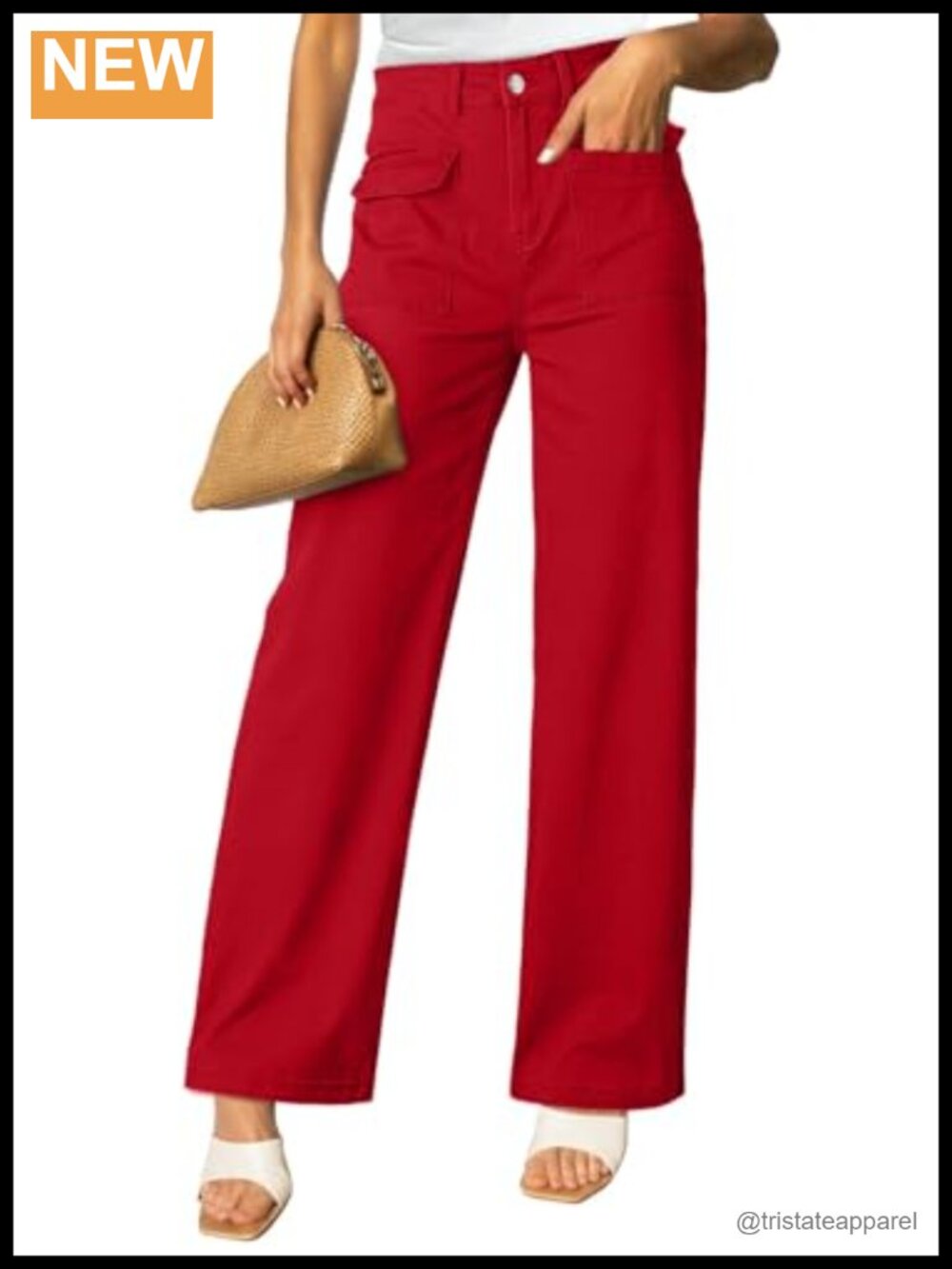 High Waist Wide Leg Cargo Pants Casual Stretch Workwear